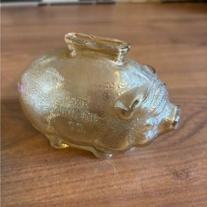 Vintage Antique Carnival Glass Piggy Bank